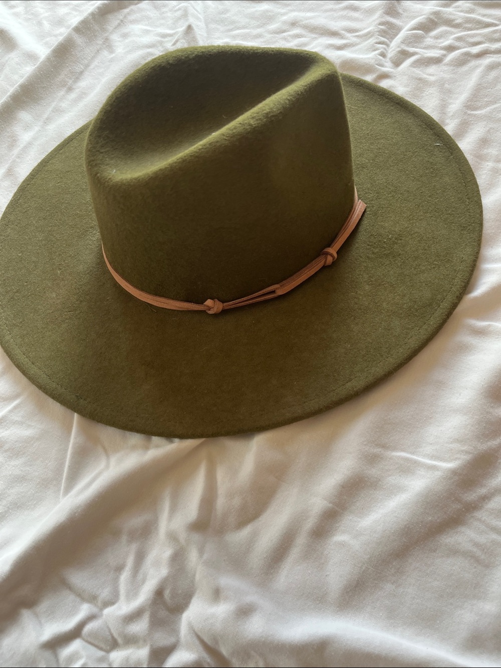 Universal Thread Olive Felt Ranch Hat with Tan Band Accent